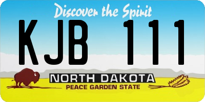 ND license plate KJB111