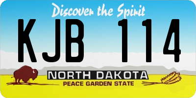 ND license plate KJB114