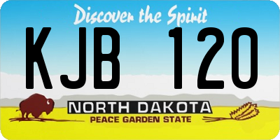ND license plate KJB120