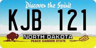 ND license plate KJB121
