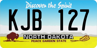 ND license plate KJB127