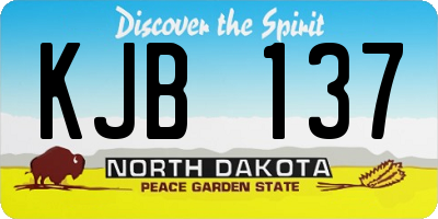 ND license plate KJB137