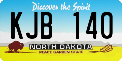 ND license plate KJB140