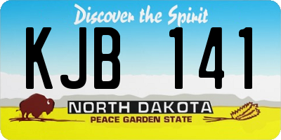 ND license plate KJB141