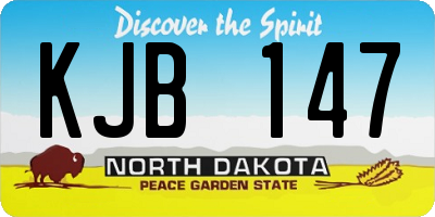 ND license plate KJB147