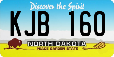 ND license plate KJB160
