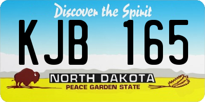 ND license plate KJB165