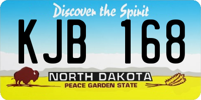 ND license plate KJB168