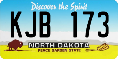 ND license plate KJB173