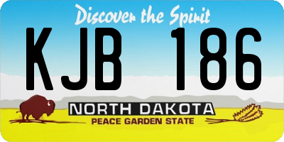 ND license plate KJB186