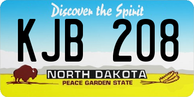 ND license plate KJB208