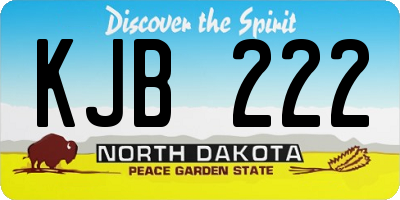 ND license plate KJB222