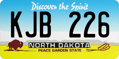 ND license plate KJB226