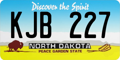ND license plate KJB227