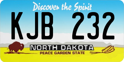 ND license plate KJB232