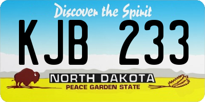 ND license plate KJB233