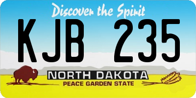 ND license plate KJB235
