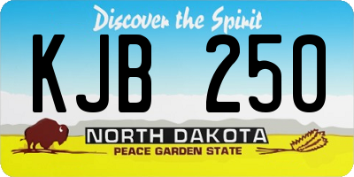 ND license plate KJB250