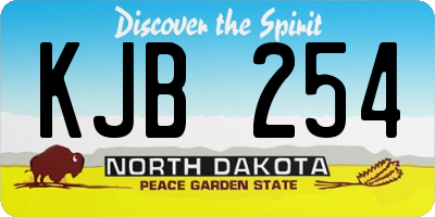 ND license plate KJB254