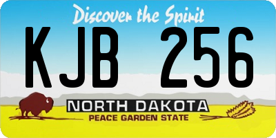 ND license plate KJB256