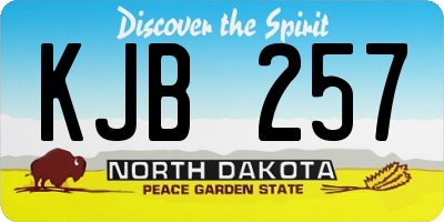 ND license plate KJB257