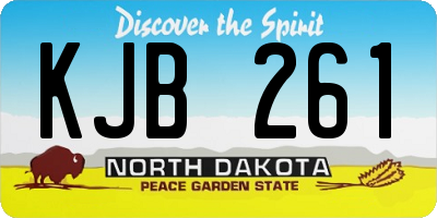ND license plate KJB261