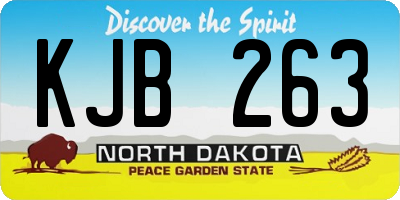 ND license plate KJB263