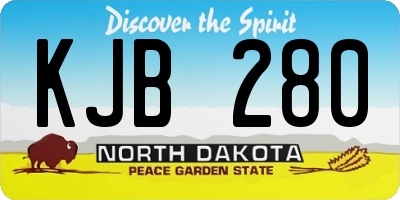 ND license plate KJB280