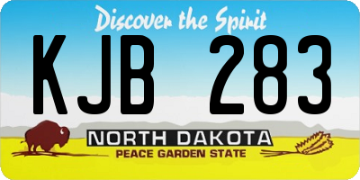 ND license plate KJB283