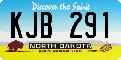ND license plate KJB291