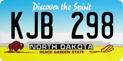 ND license plate KJB298