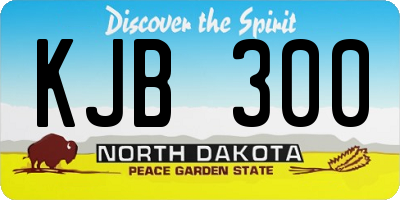 ND license plate KJB300