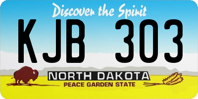 ND license plate KJB303