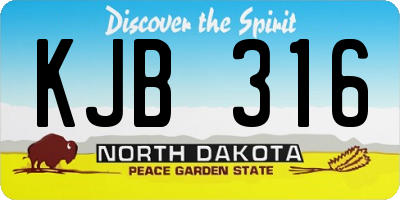ND license plate KJB316