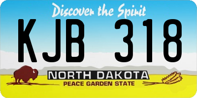 ND license plate KJB318