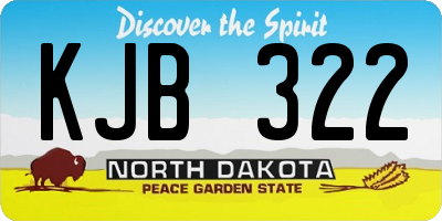 ND license plate KJB322