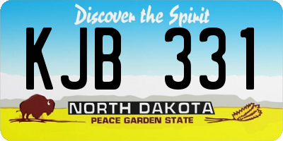 ND license plate KJB331