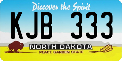ND license plate KJB333