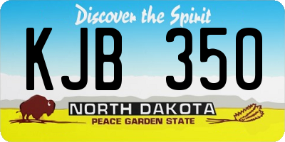 ND license plate KJB350