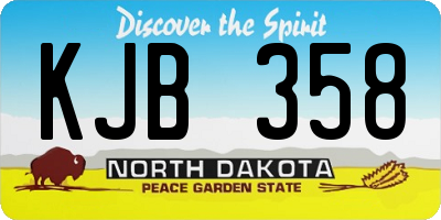 ND license plate KJB358