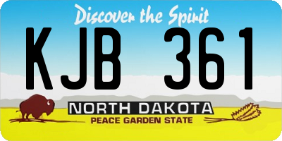 ND license plate KJB361