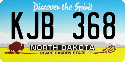 ND license plate KJB368