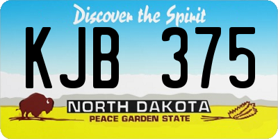 ND license plate KJB375