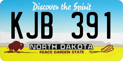ND license plate KJB391