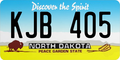 ND license plate KJB405