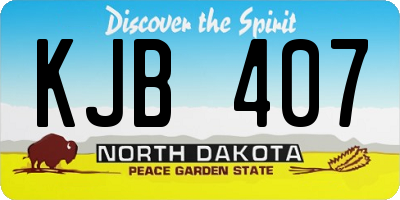 ND license plate KJB407