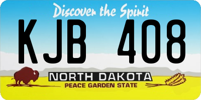 ND license plate KJB408