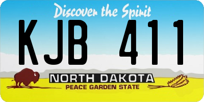 ND license plate KJB411