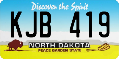 ND license plate KJB419