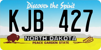 ND license plate KJB427